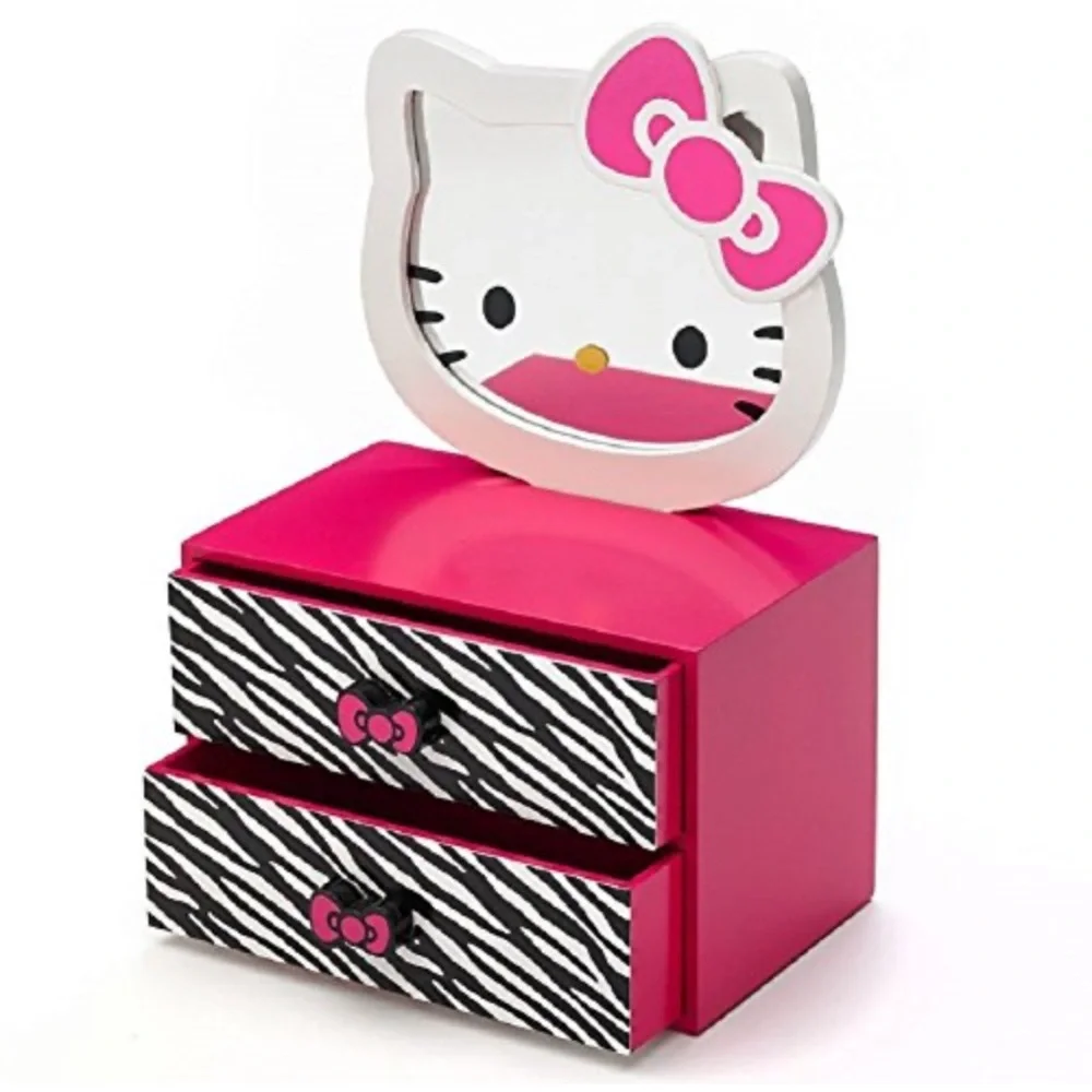Hello Kitty Pink and Zebra Jewelry Box - Picture 1 of 12